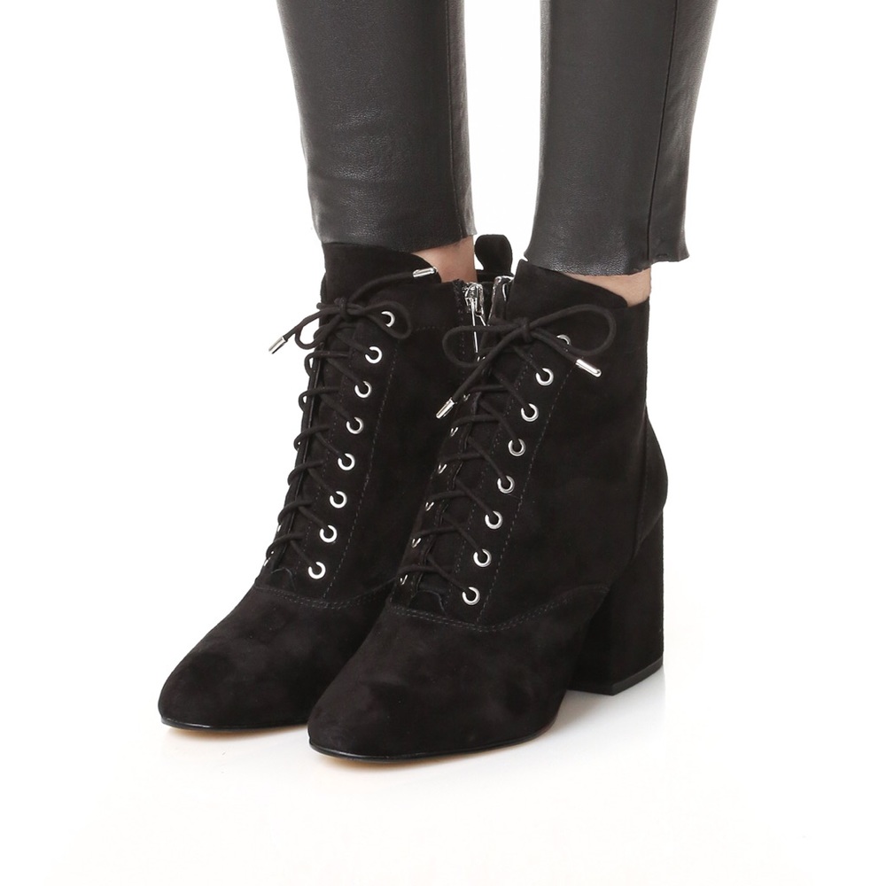 Sam Edelman Tate Lace Up Booties size 6.5 Black